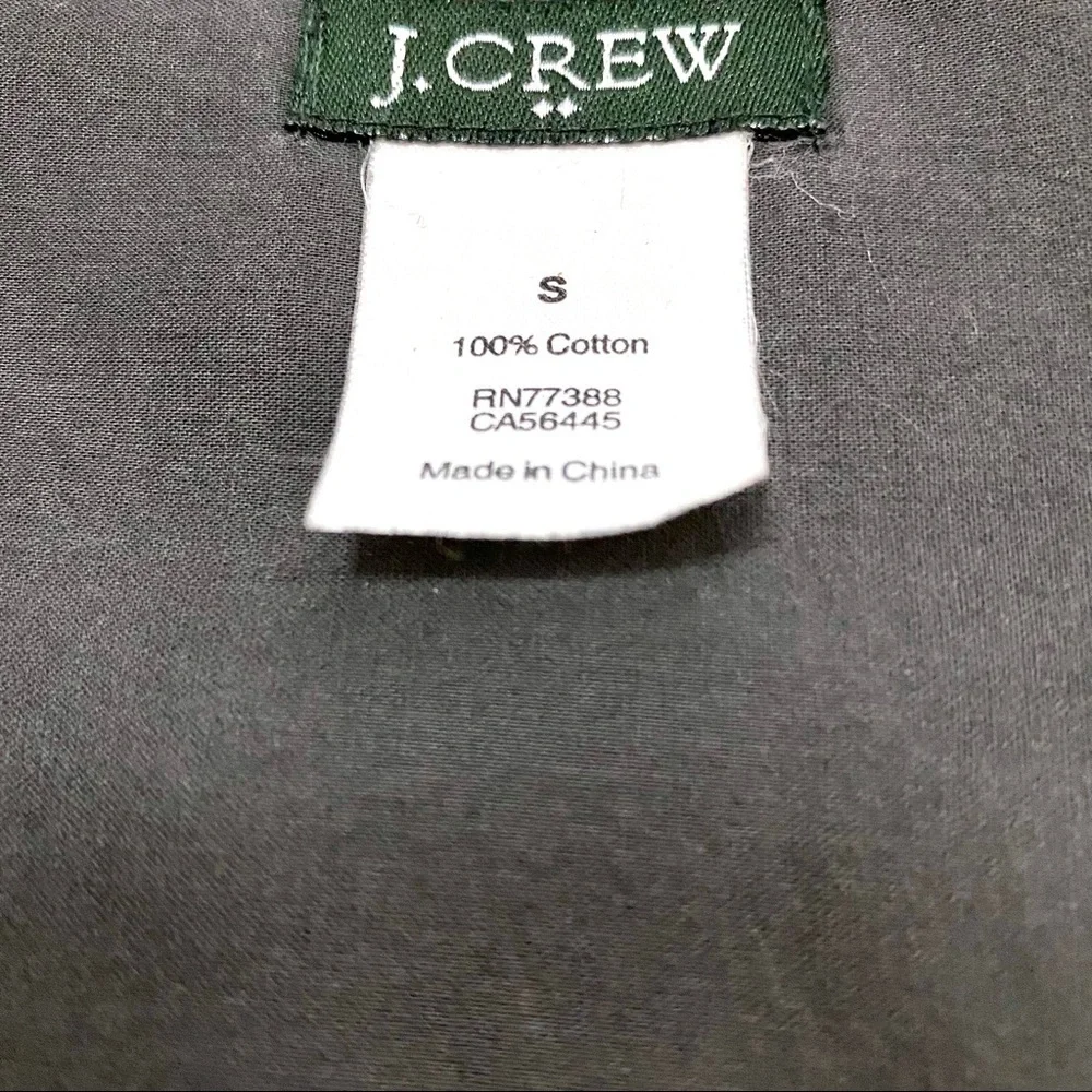 J. Crew Gray Cotton Embellished Button-front Shirt Small Officecore Work Career